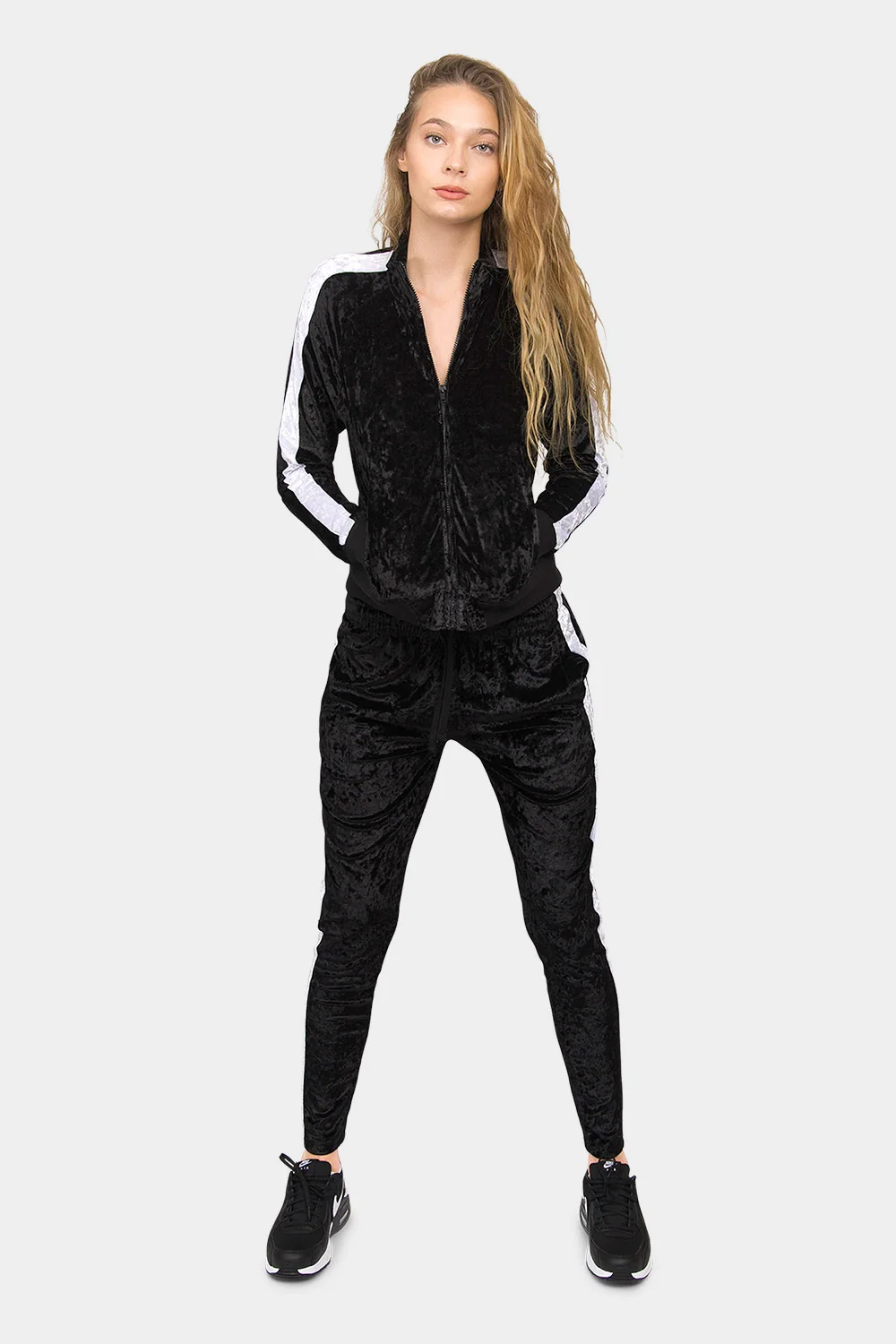 Accented Velour Velvet Track Suit - Image 8