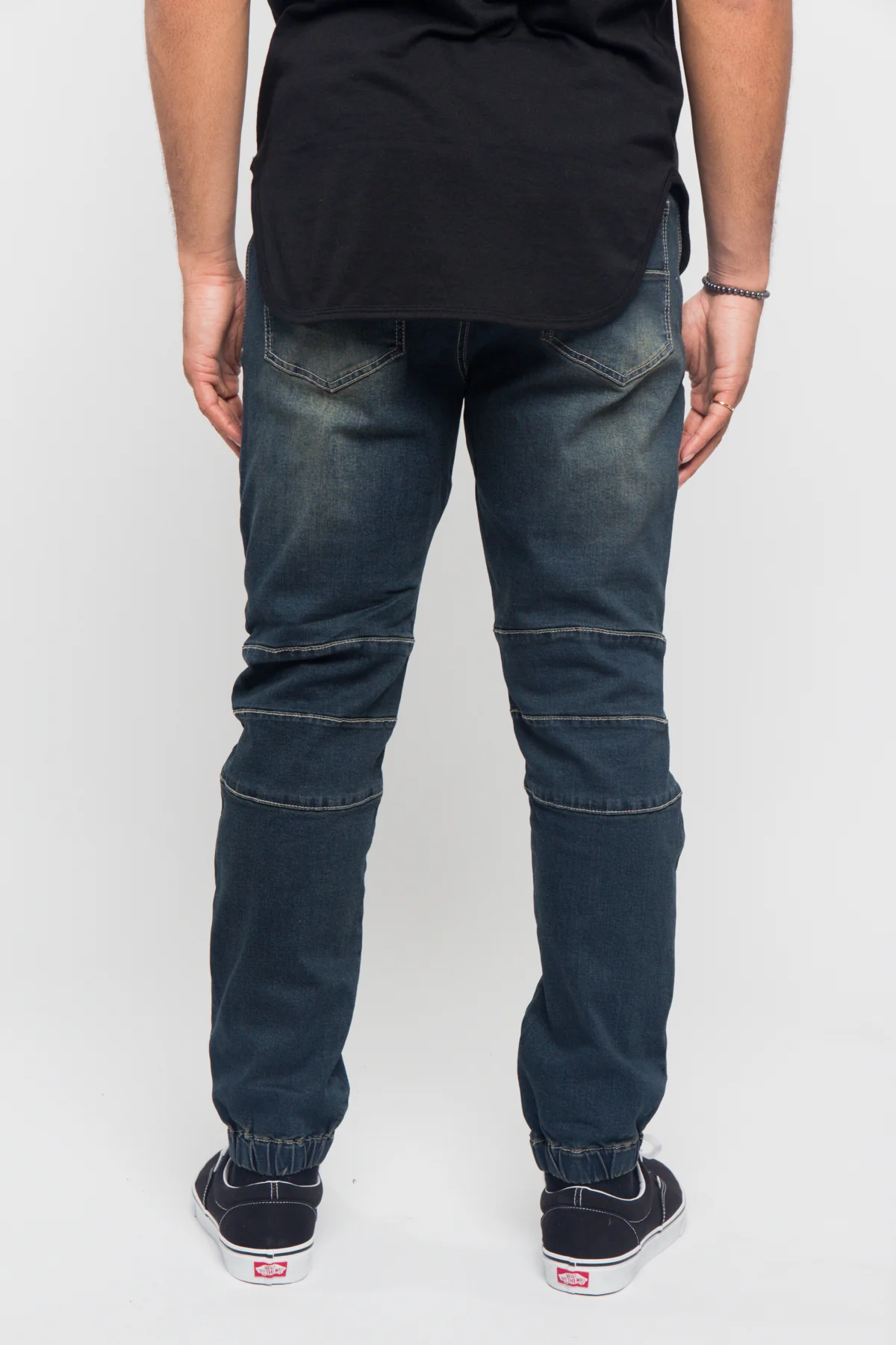 Acid Wash Biker Denim Jogger Pants - Image 20
