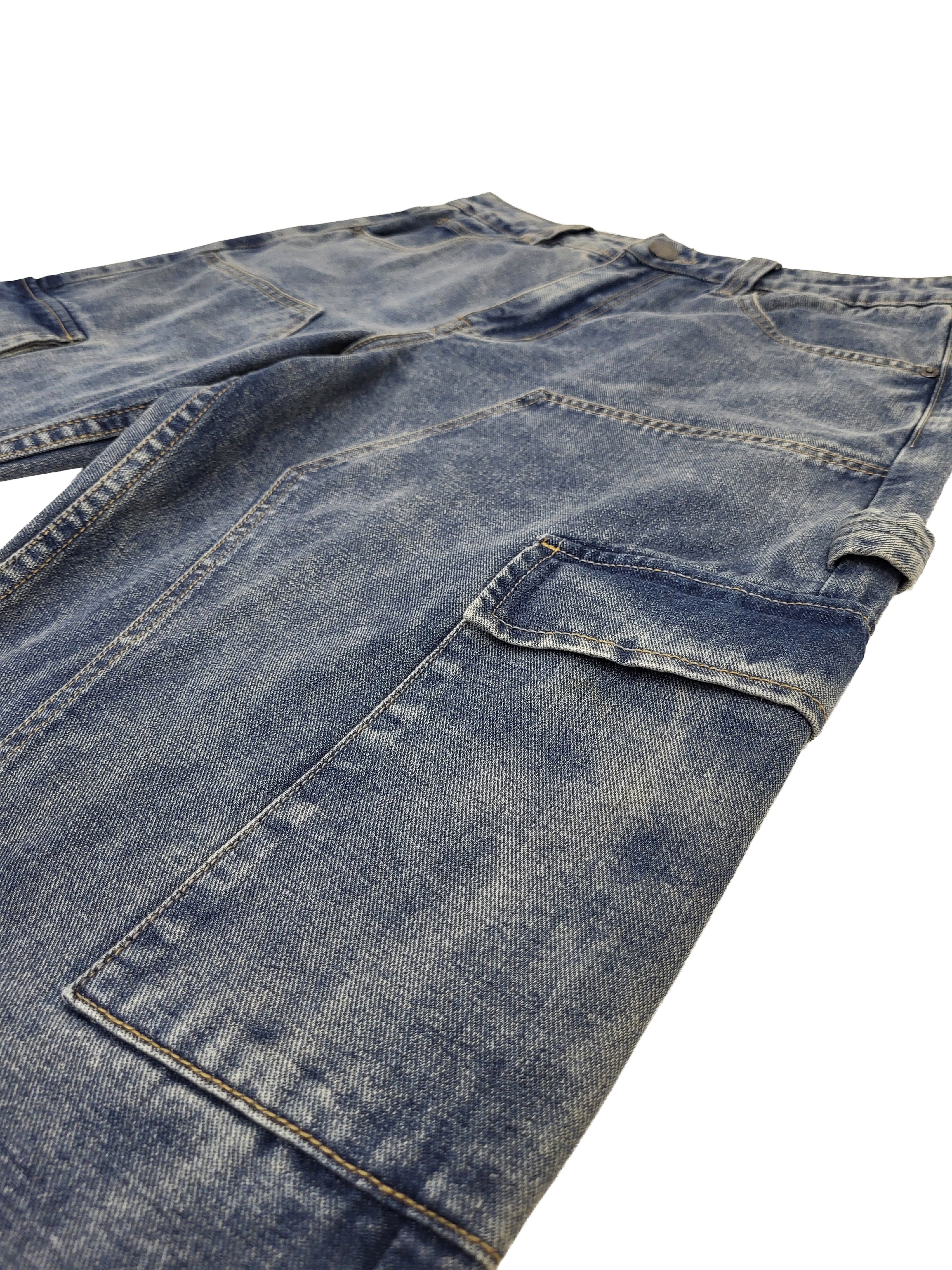 Baggy Fit Cargo Carpenter Denim Jeans - Image 4