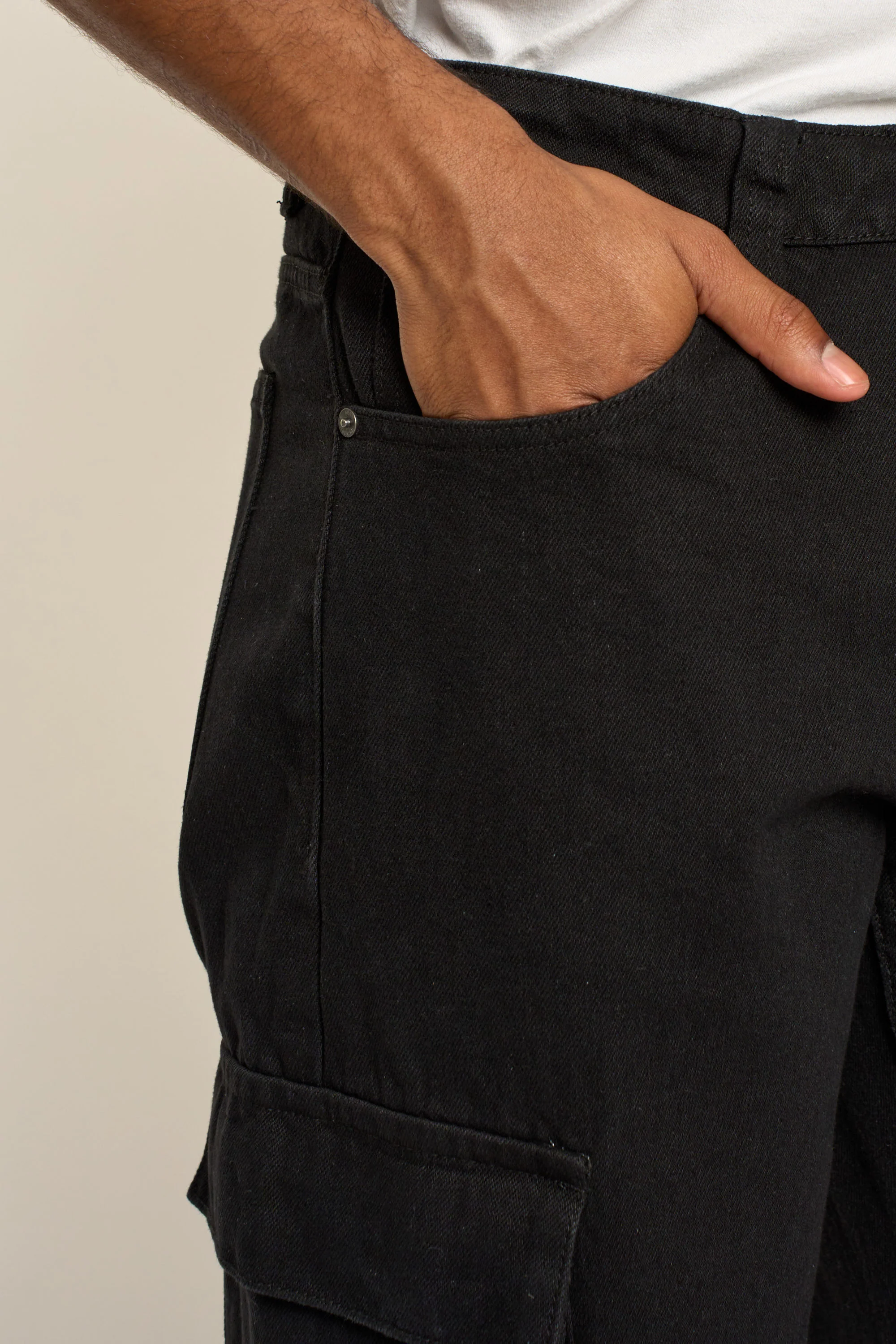 Baggy Fit Cargo Denim Jeans - Image 14