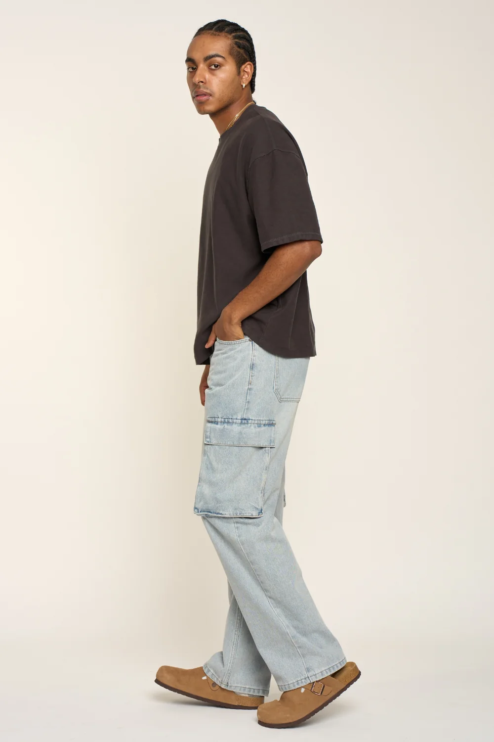Baggy Fit Cargo Denim Jeans - Image 3