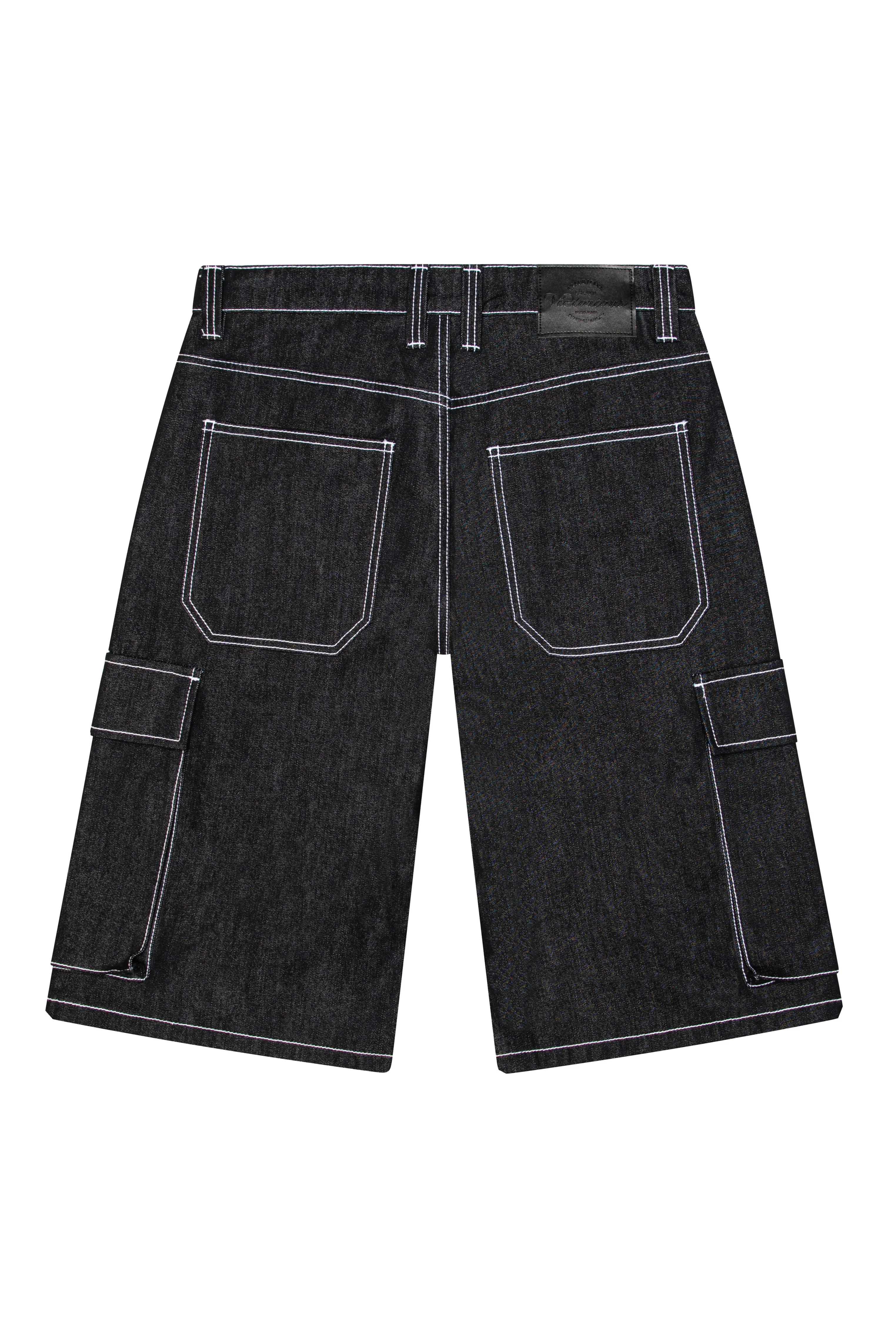 Baggy Fit Cargo Raw Denim Shorts - Image 7