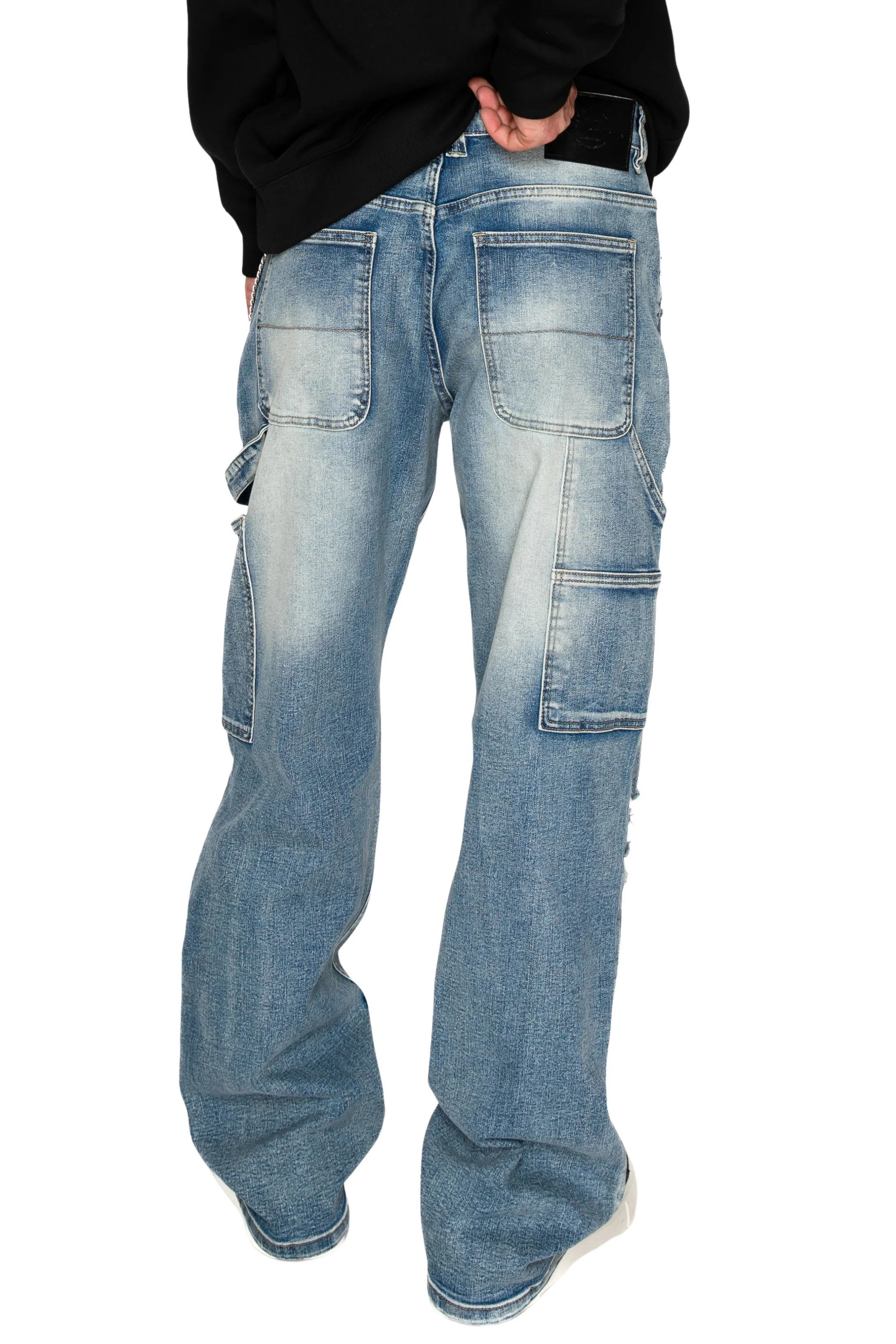 Baggy Fit Distressed Carpenter Denim Jeans - Image 3