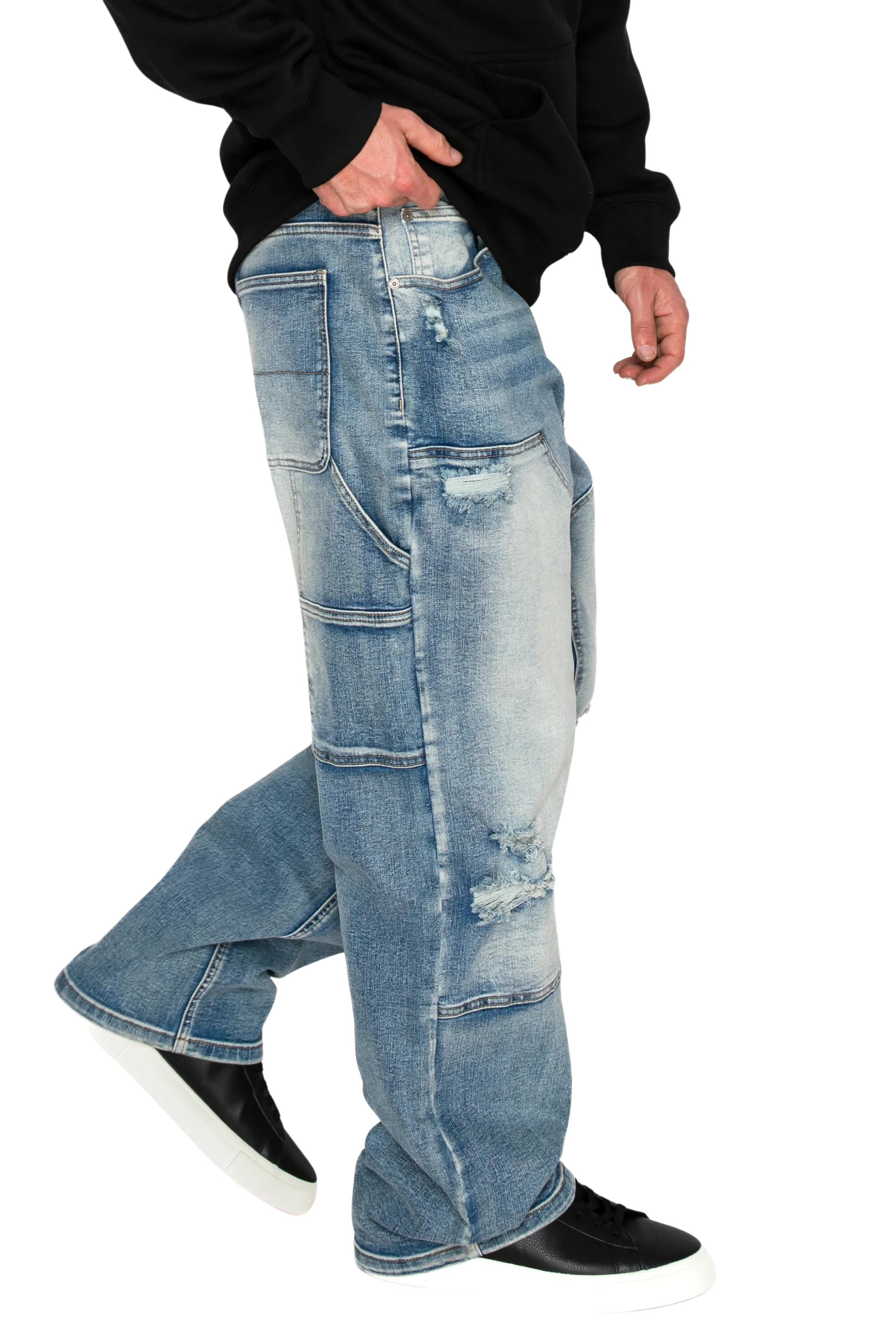 Baggy Fit Distressed Carpenter Denim Jeans - Image 4