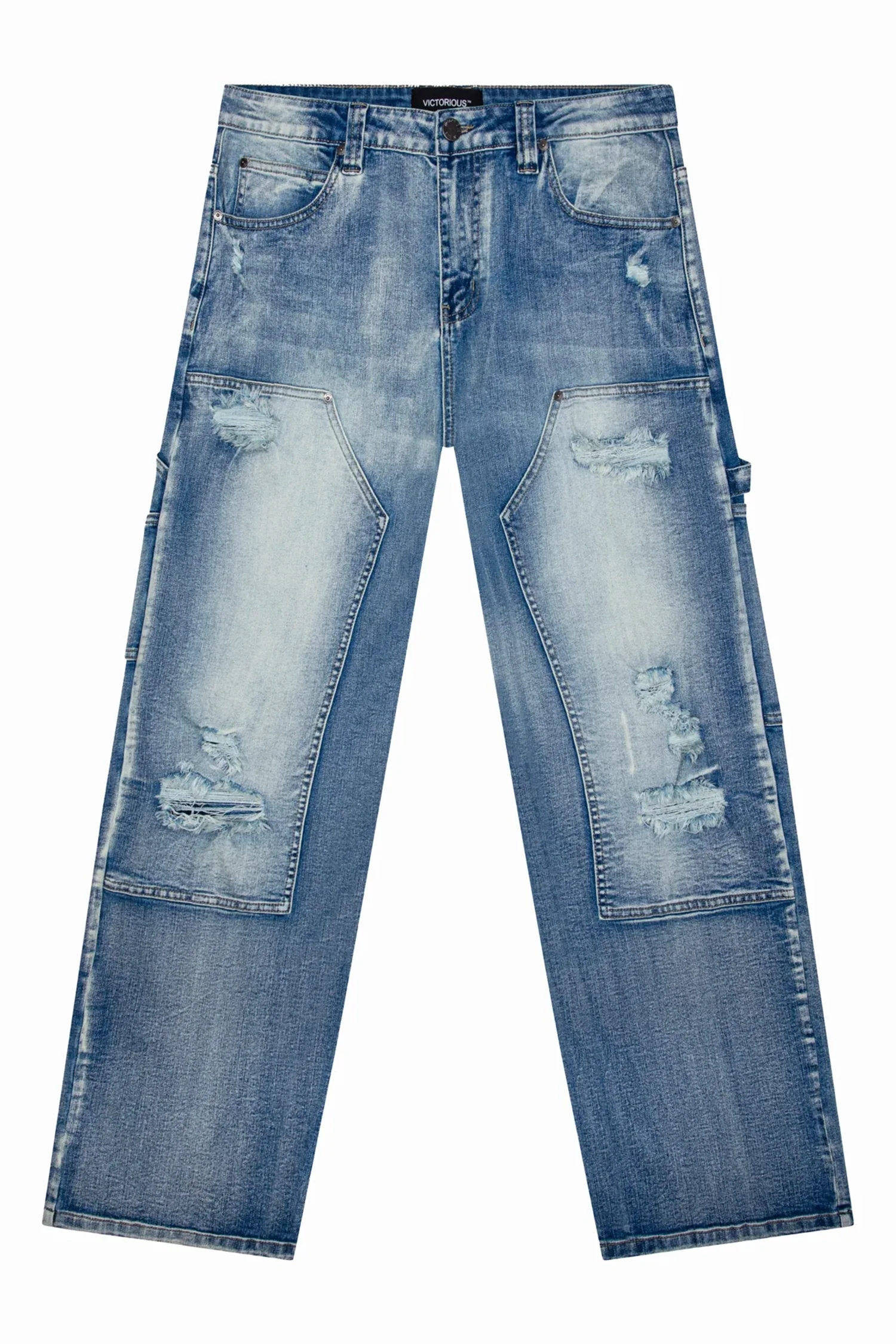 Baggy Fit Distressed Carpenter Denim Jeans - Image 7