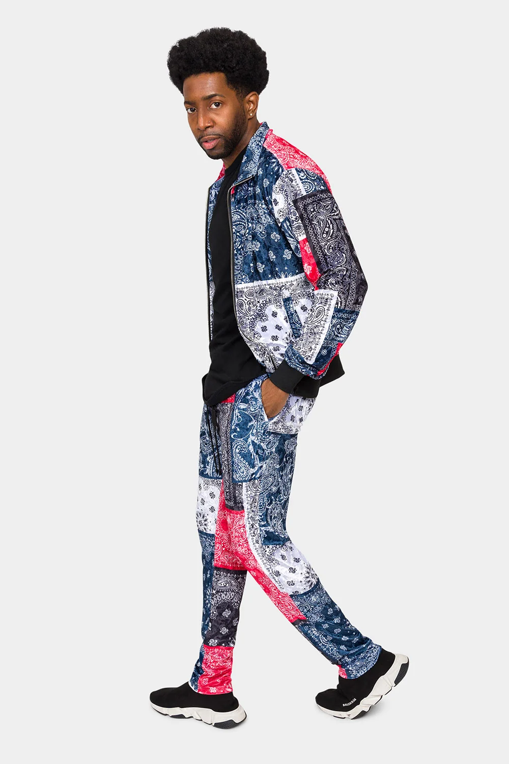 Bandana Paisley Velvet Velour Track Suit - Image 2