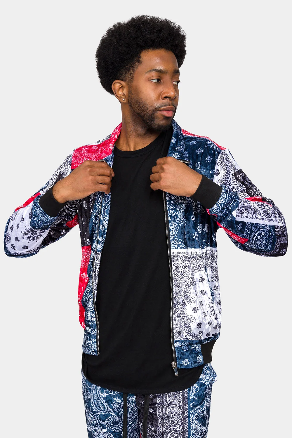 Bandana Paisley Velvet Velour Track Suit - Image 5