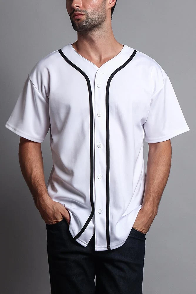 Baseball Button Down Short Sleeve Jersey - Image 45