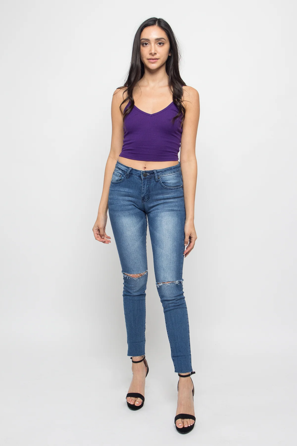 Basic Cropped V-Neck Cami Top - Image 28