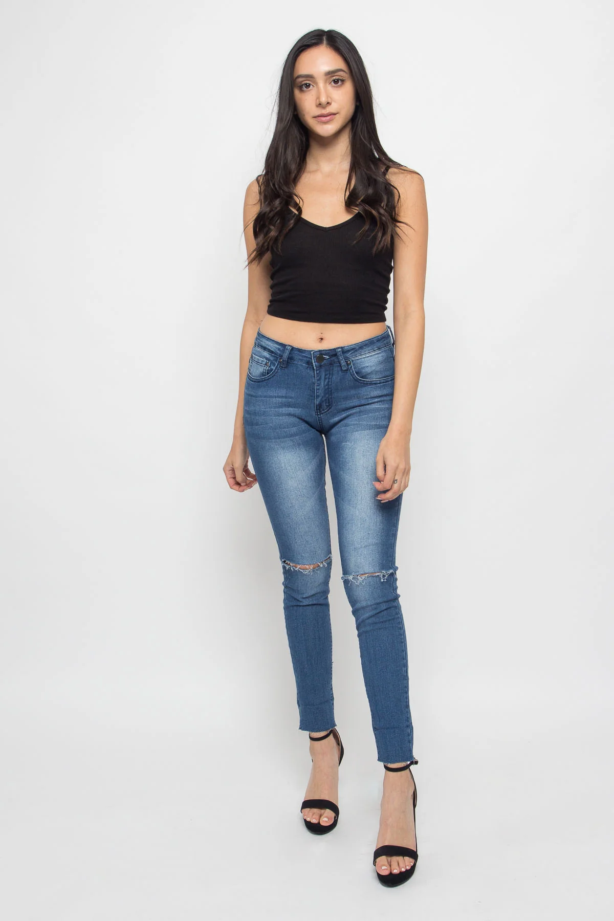 Basic Cropped V-Neck Cami Top - Image 41
