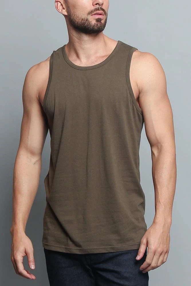 Basic Essential Straight Hem Long Length Tank Top - Image 26