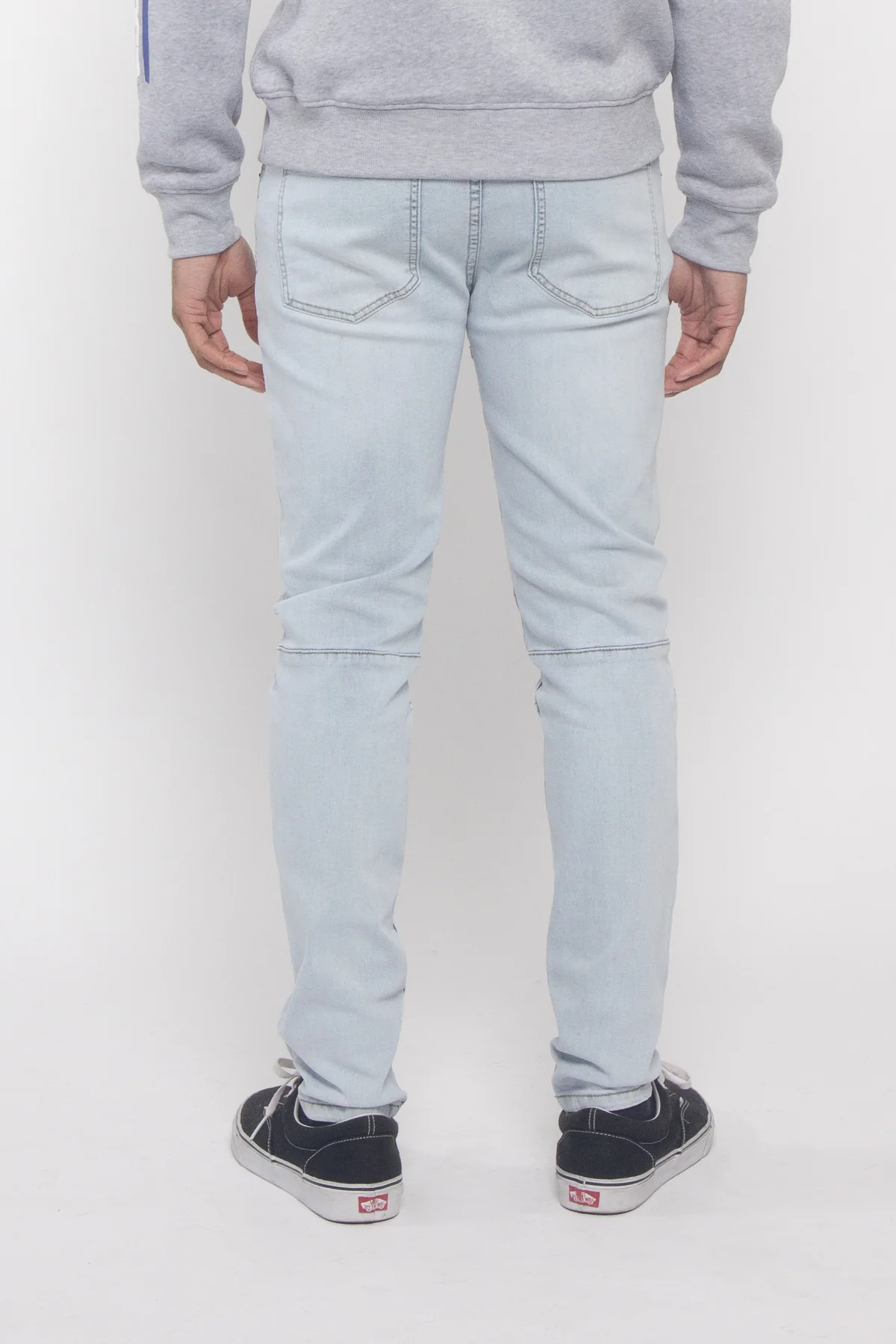 Basic Moto Biker Denim Jeans - Image 4