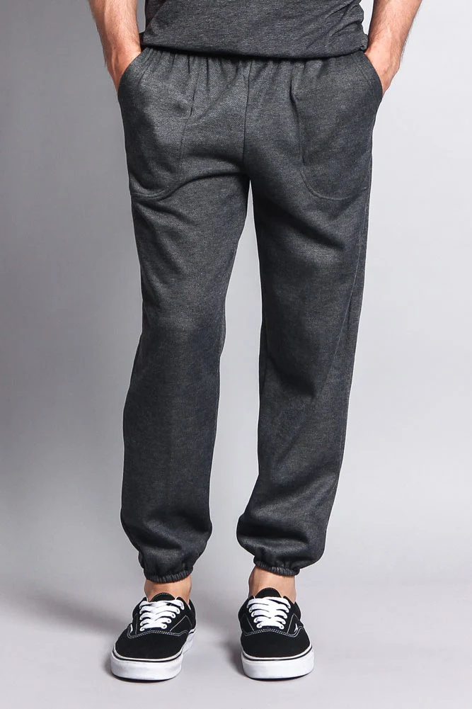 Basic Solid Color Fleece Sweatpants - Image 18