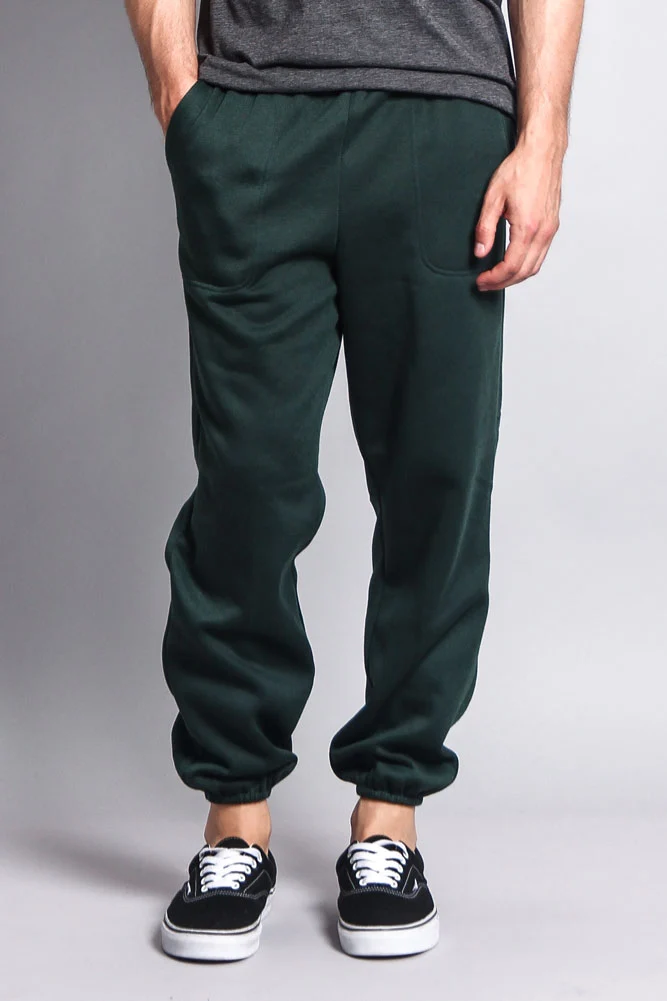 Basic Solid Color Fleece Sweatpants - Image 23