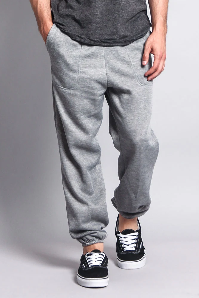 Basic Solid Color Fleece Sweatpants - Image 36