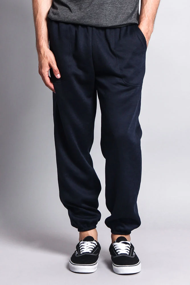 Basic Solid Color Fleece Sweatpants - Image 42