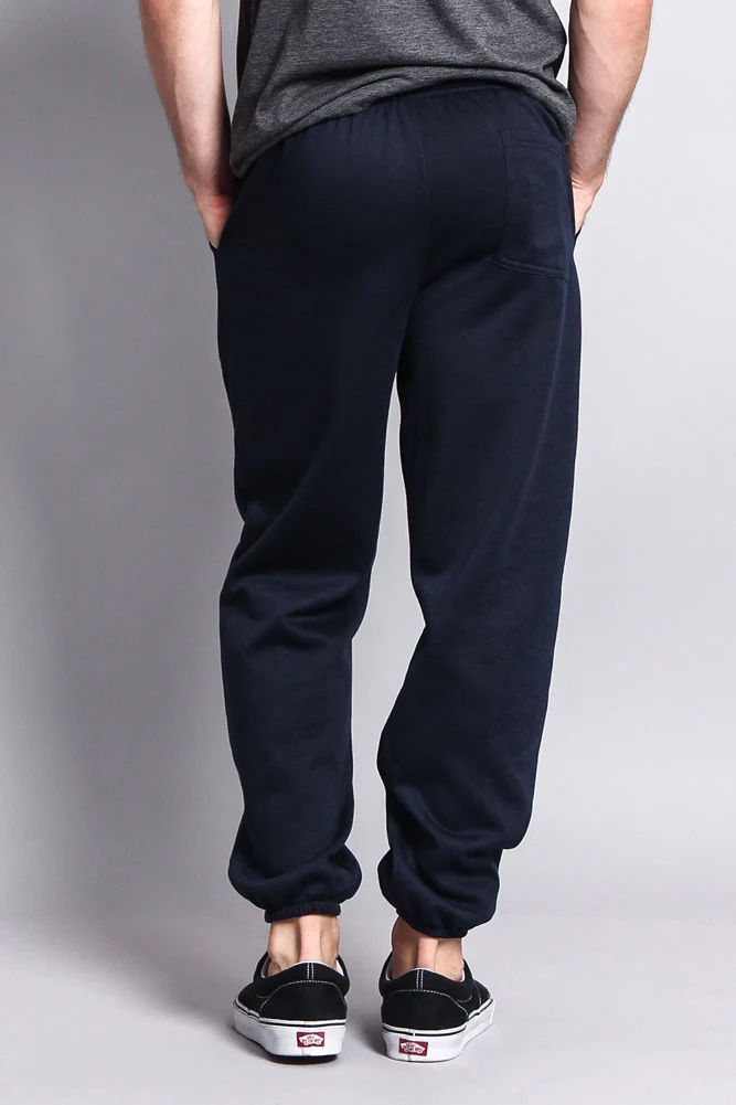 Basic Solid Color Fleece Sweatpants - Image 44