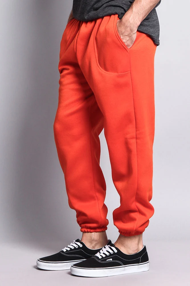 Basic Solid Color Fleece Sweatpants - Image 47