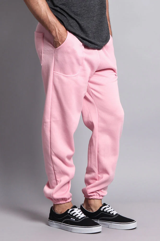 Basic Solid Color Fleece Sweatpants - Image 54