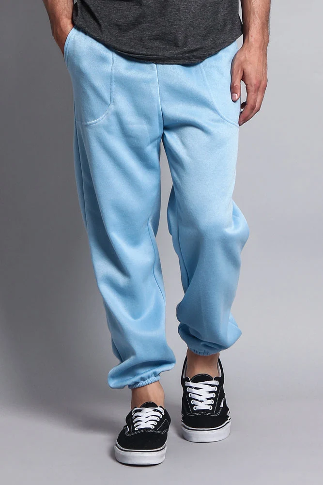 Basic Solid Color Fleece Sweatpants - Image 65