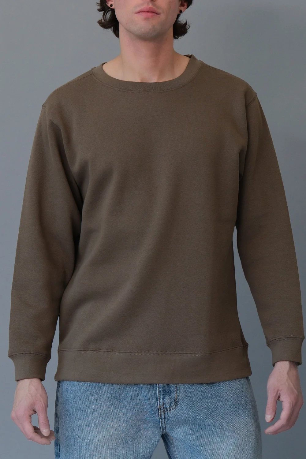 Basic Solid Crew-Neck Sweatshirt - Image 19