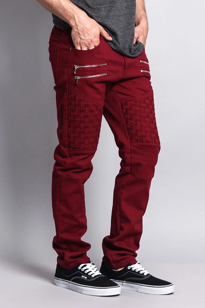 Basket Weave Biker Twill Jeans - Image 10