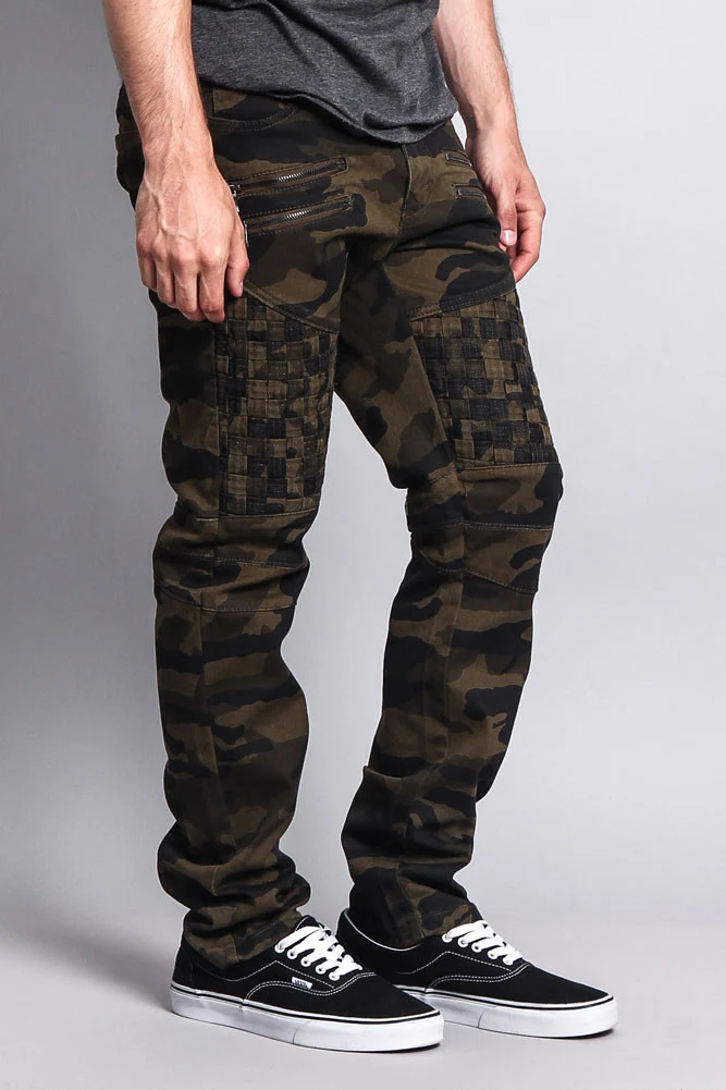 Basket Weave Biker Twill Jeans - Image 15