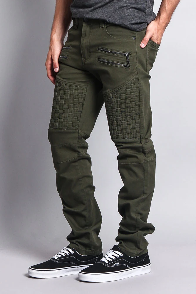 Basket Weave Biker Twill Jeans - Image 17