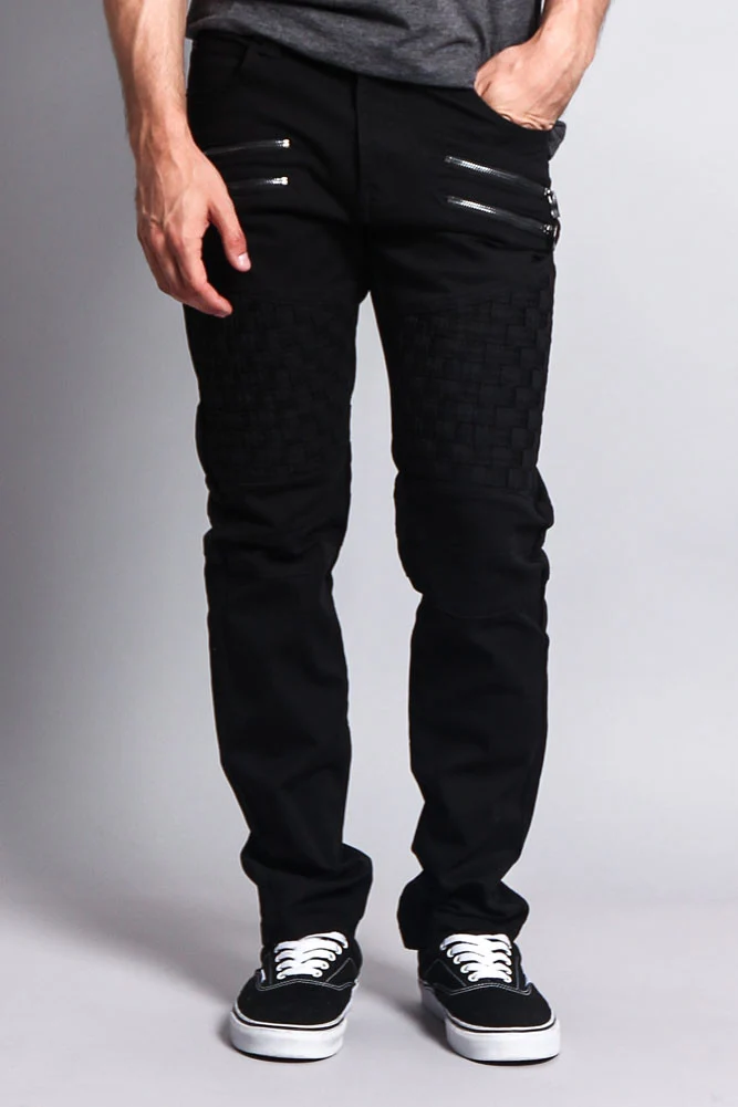 Basket Weave Biker Twill Jeans - Image 2
