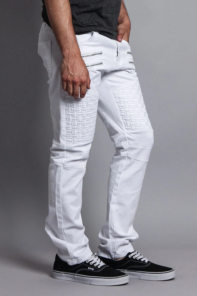 Basket Weave Biker Twill Jeans - Image 29