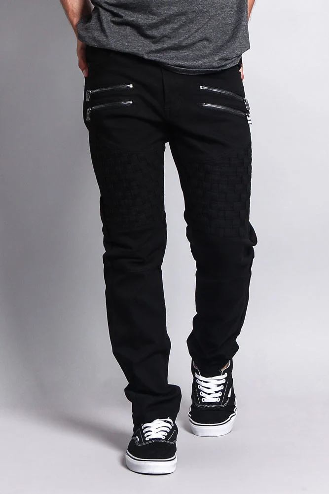 Basket Weave Biker Twill Jeans - Image 6