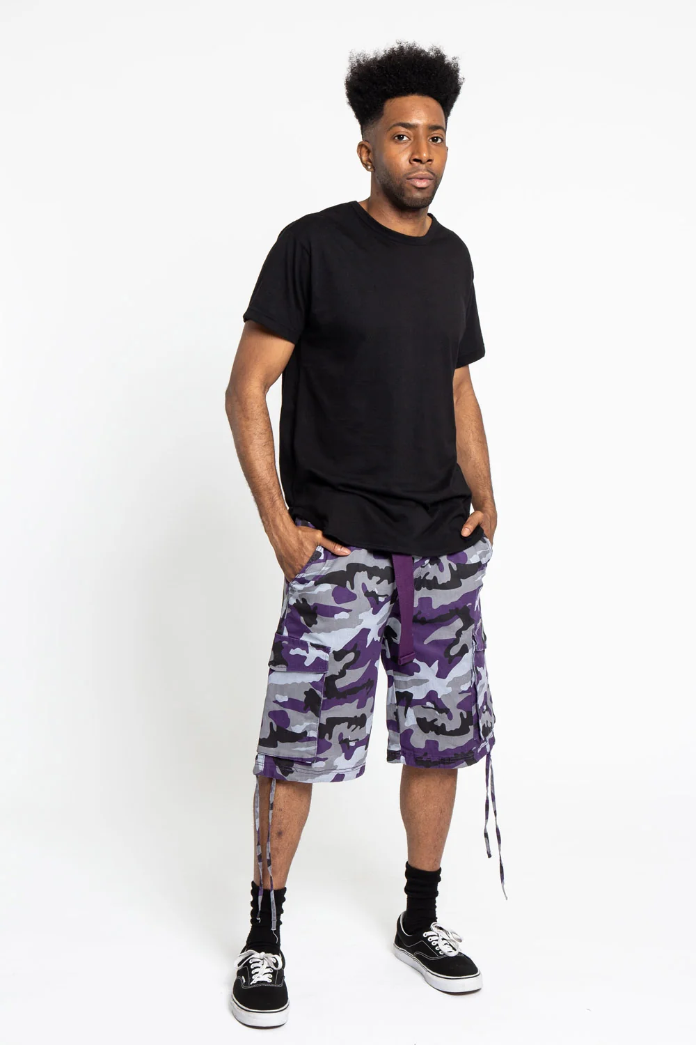 Belted Camo Cargo Shorts - Image 41