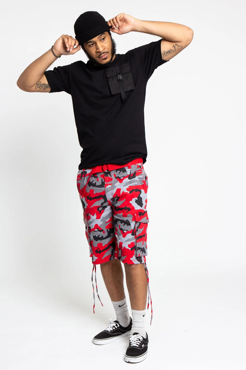 Belted Camo Cargo Shorts - Image 46
