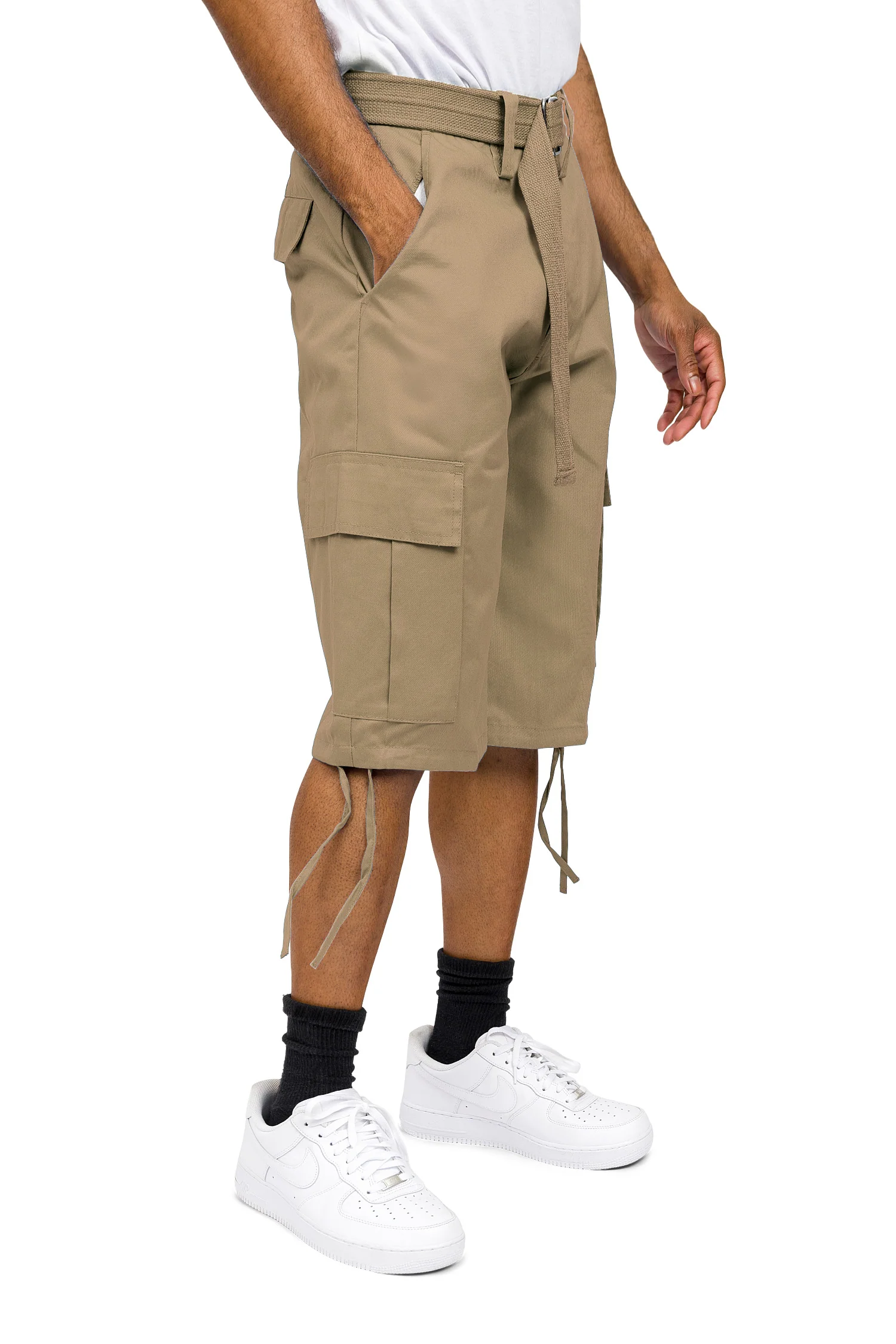 Belted Solid Cargo Shorts (New Colorways) - Image 4