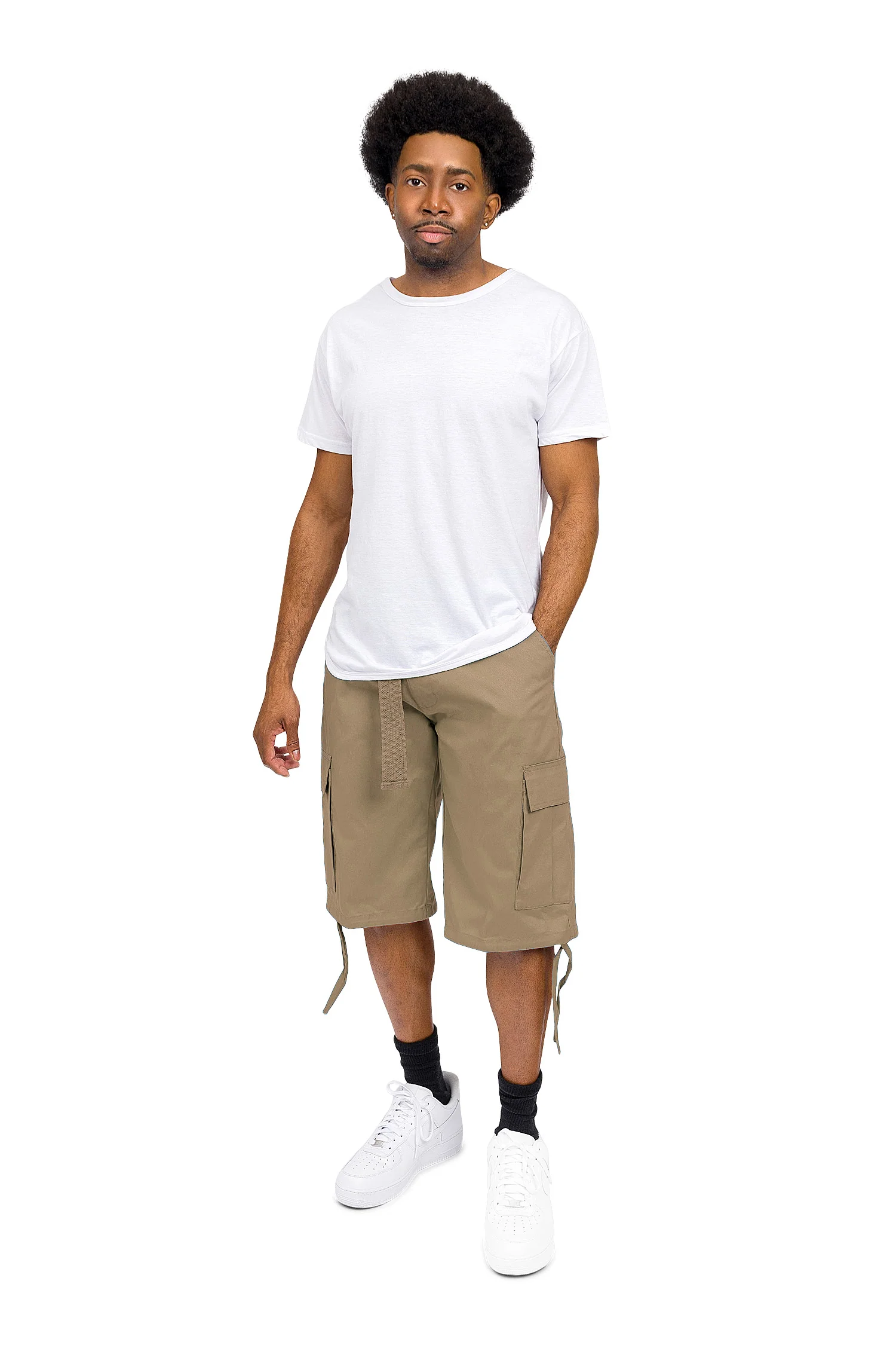 Belted Solid Cargo Shorts (New Colorways) - Image 5