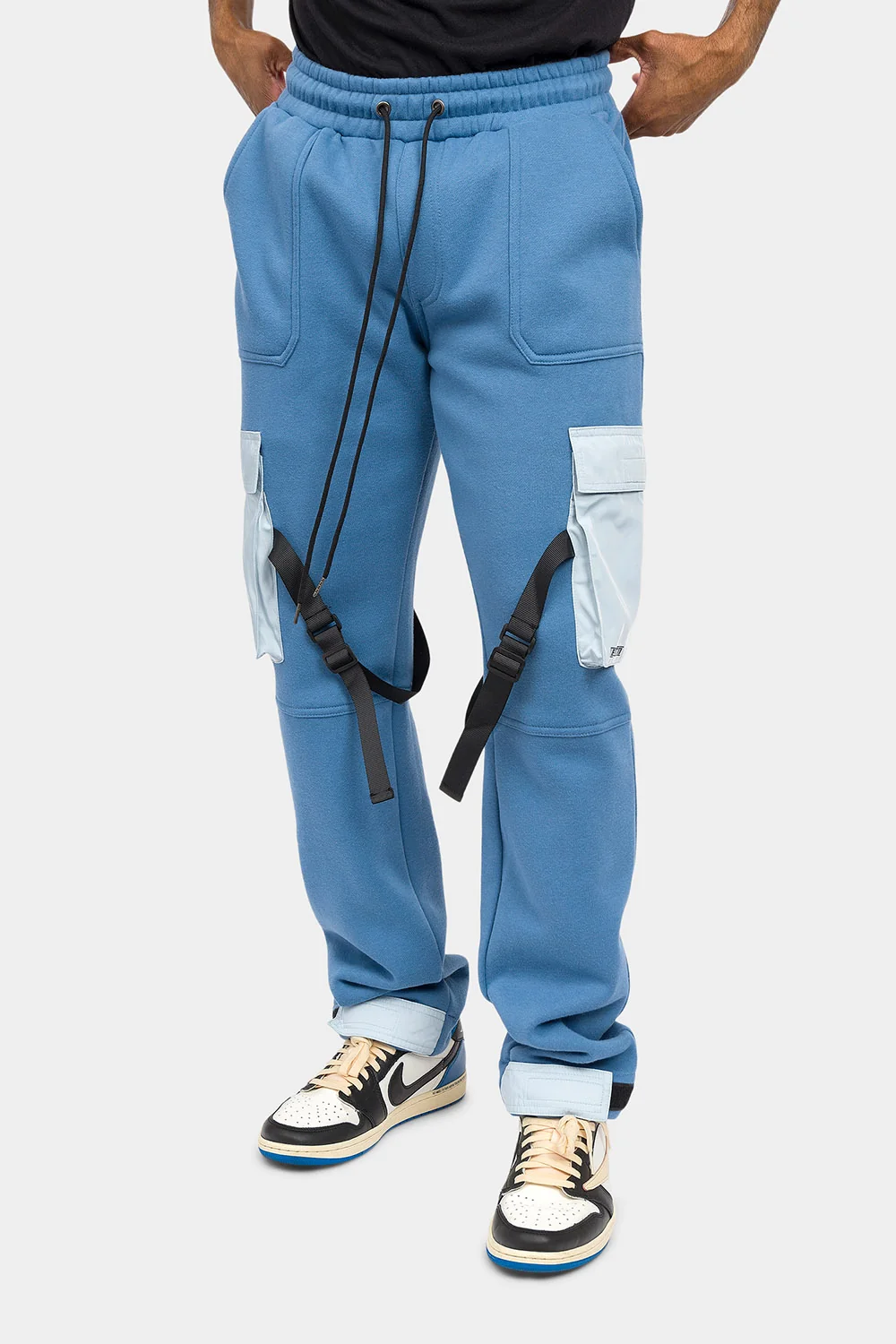 Adjustable Buckle Strap Cargo Sweatpants - Image 11