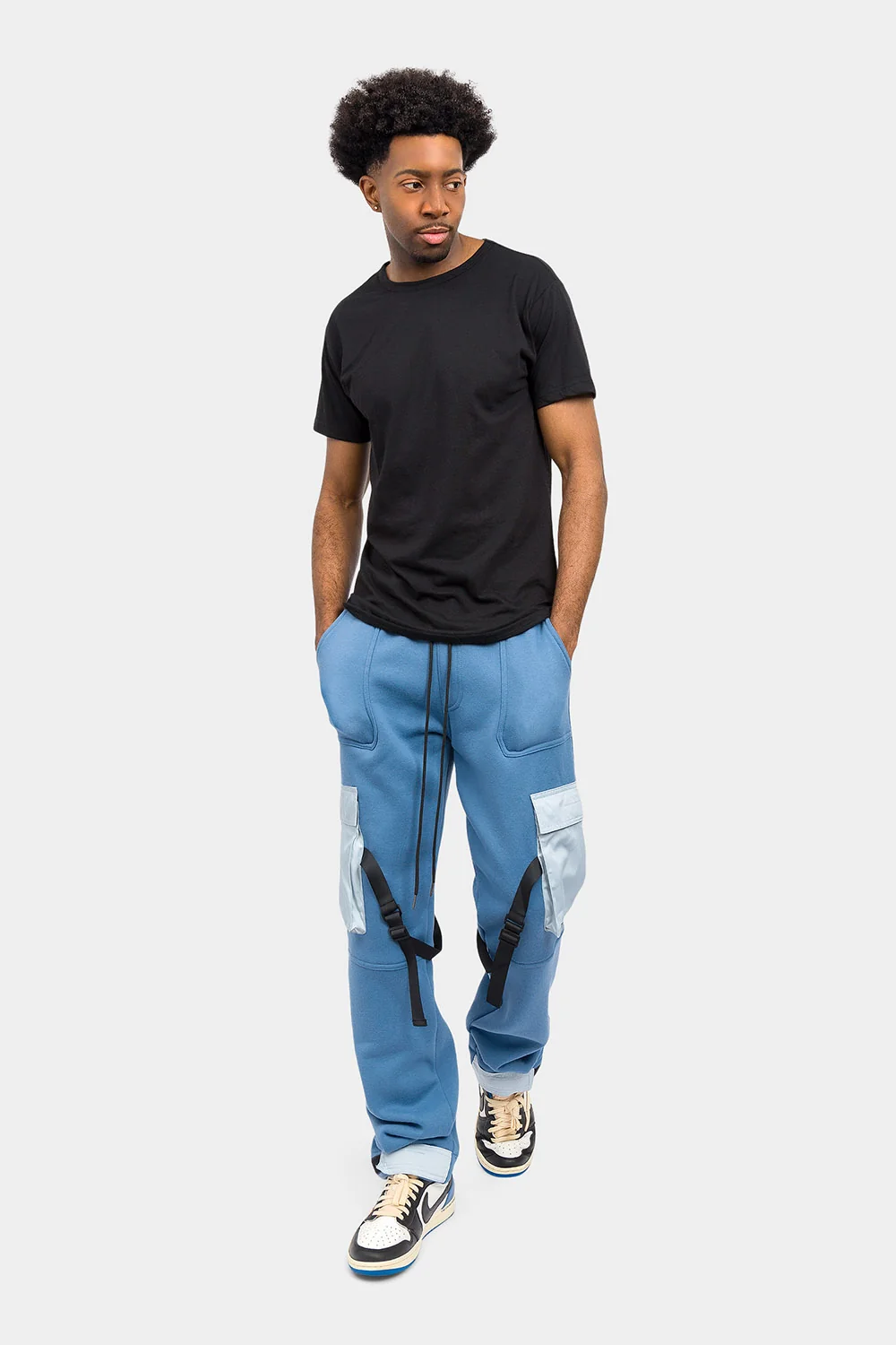 Adjustable Buckle Strap Cargo Sweatpants - Image 15