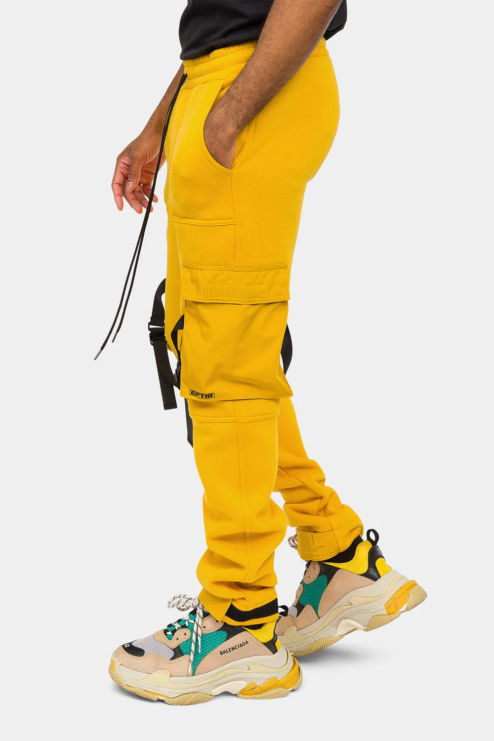 Adjustable Buckle Strap Cargo Sweatpants - Image 3