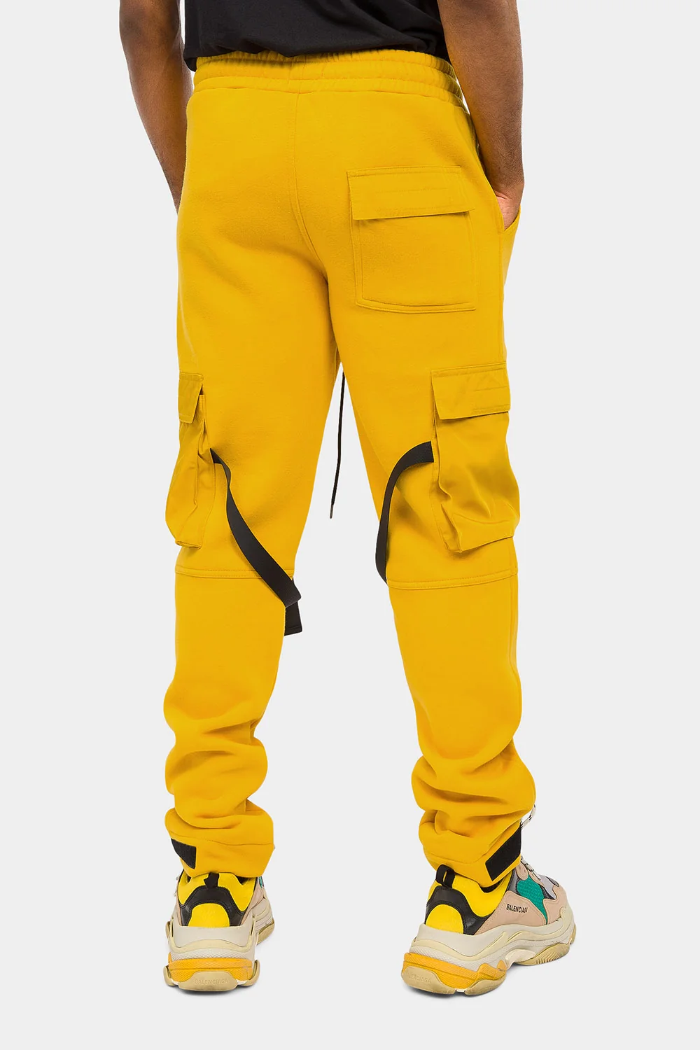 Adjustable Buckle Strap Cargo Sweatpants - Image 4