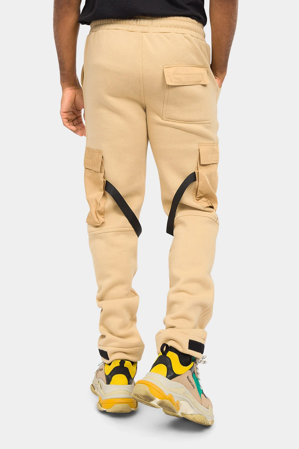 Adjustable Buckle Strap Cargo Sweatpants - Image 8