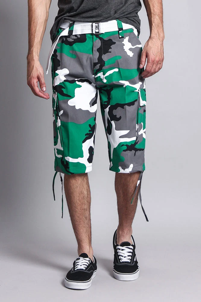 Belted Camo Cargo Shorts - Image 15
