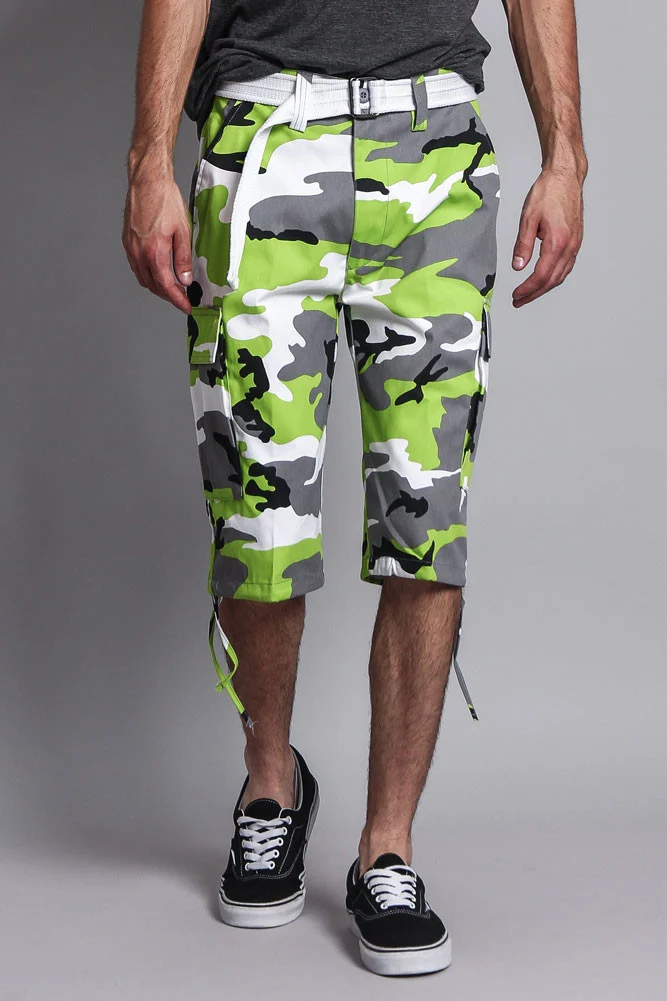 Belted Camo Cargo Shorts - Image 20