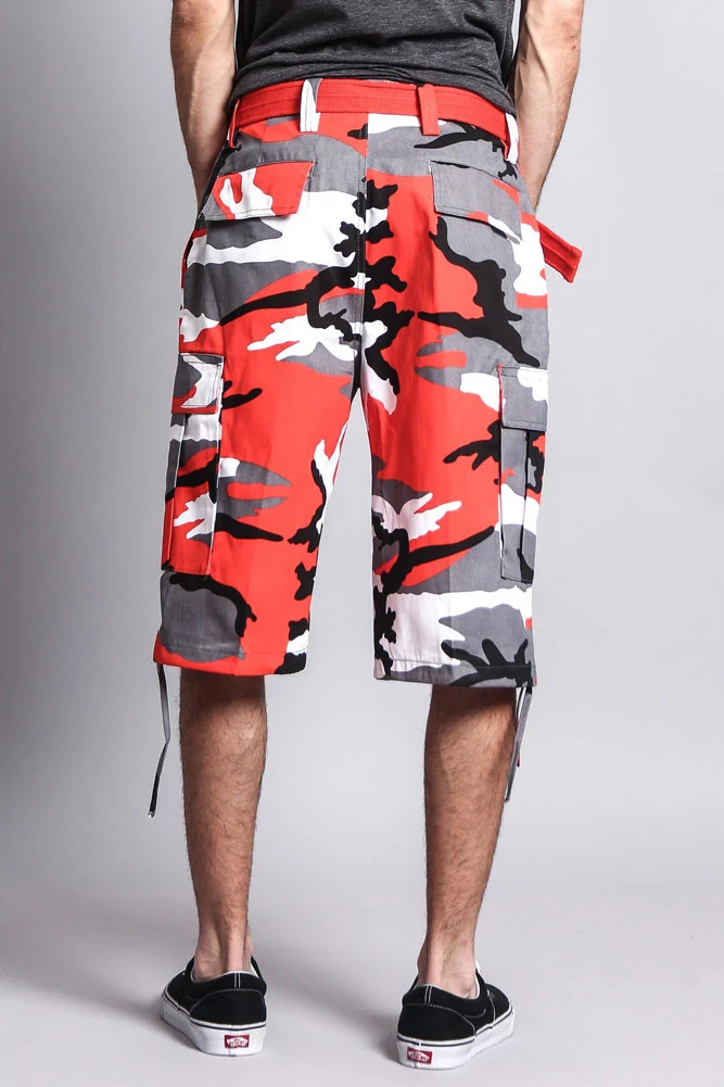 Belted Camo Cargo Shorts - Image 28