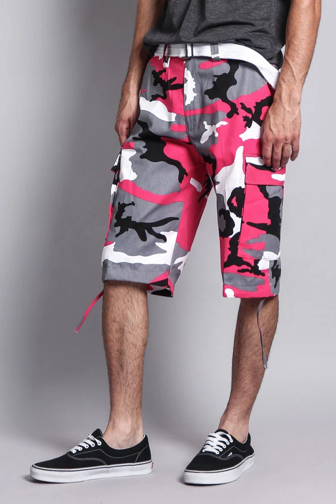 Belted Camo Cargo Shorts - Image 32