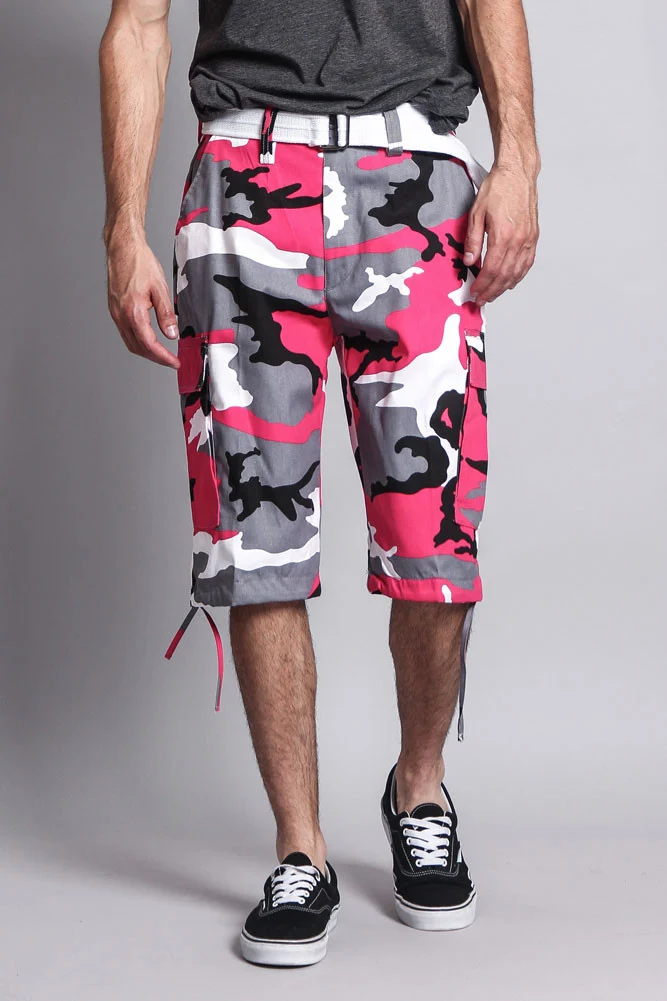 Belted Camo Cargo Shorts - Image 35