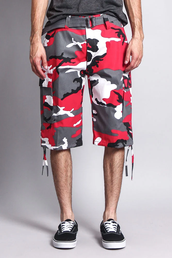 Belted Camo Cargo Shorts - Image 36