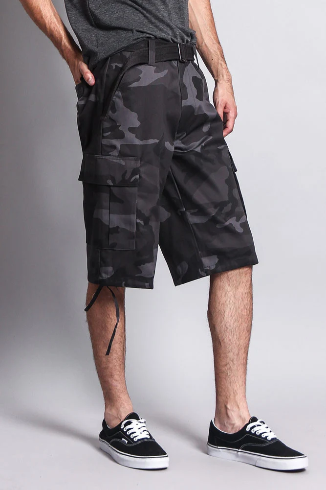 Belted Camo Cargo Shorts - Image 4