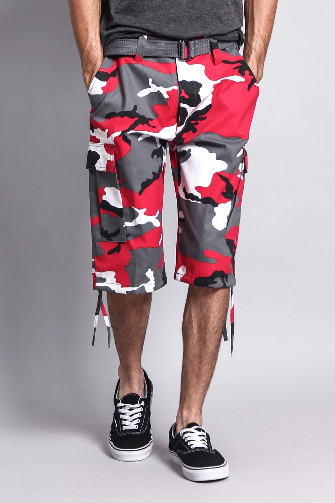 Belted Camo Cargo Shorts - Image 40