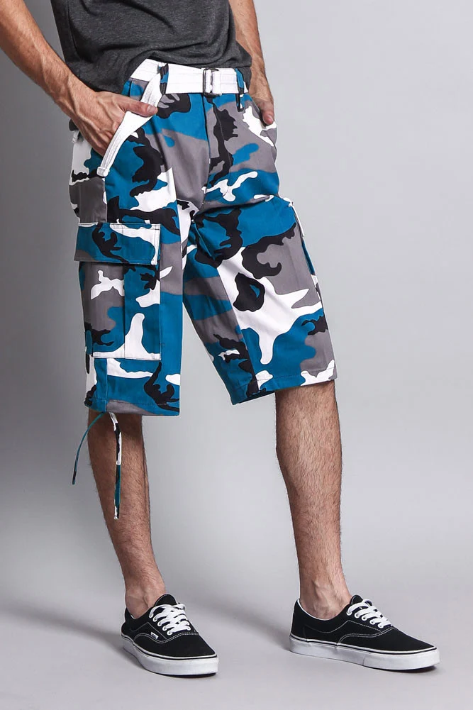 Belted Camo Cargo Shorts - Image 44