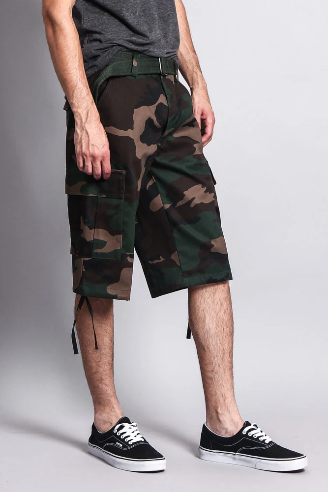Belted Camo Cargo Shorts - Image 49
